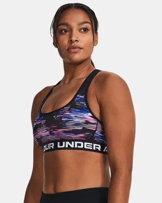 Under Armour Women's Armour® Mid Crossback Printed Sports Bra. 1