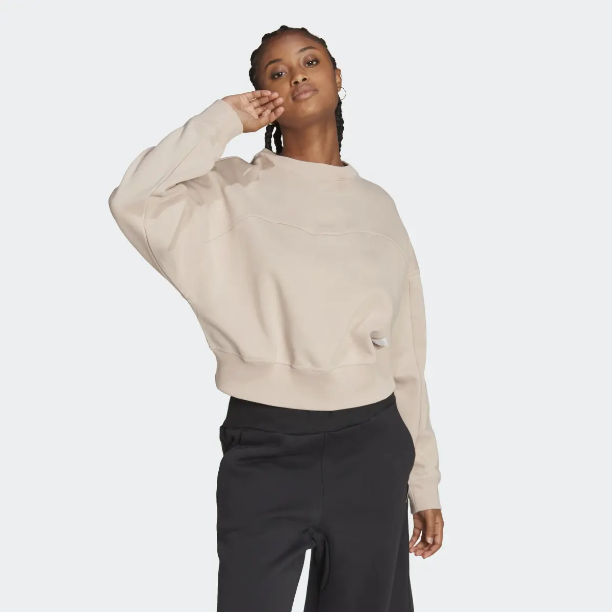 Adidas Lounge Fleece Sweatshirt. 2