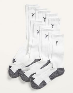 Go-Dry Gender-Neutral Performance Crew Socks 6-Pack for Adults white