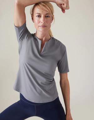 Athleta Sunchaser UPF 3/4 Sleeve Tee blue