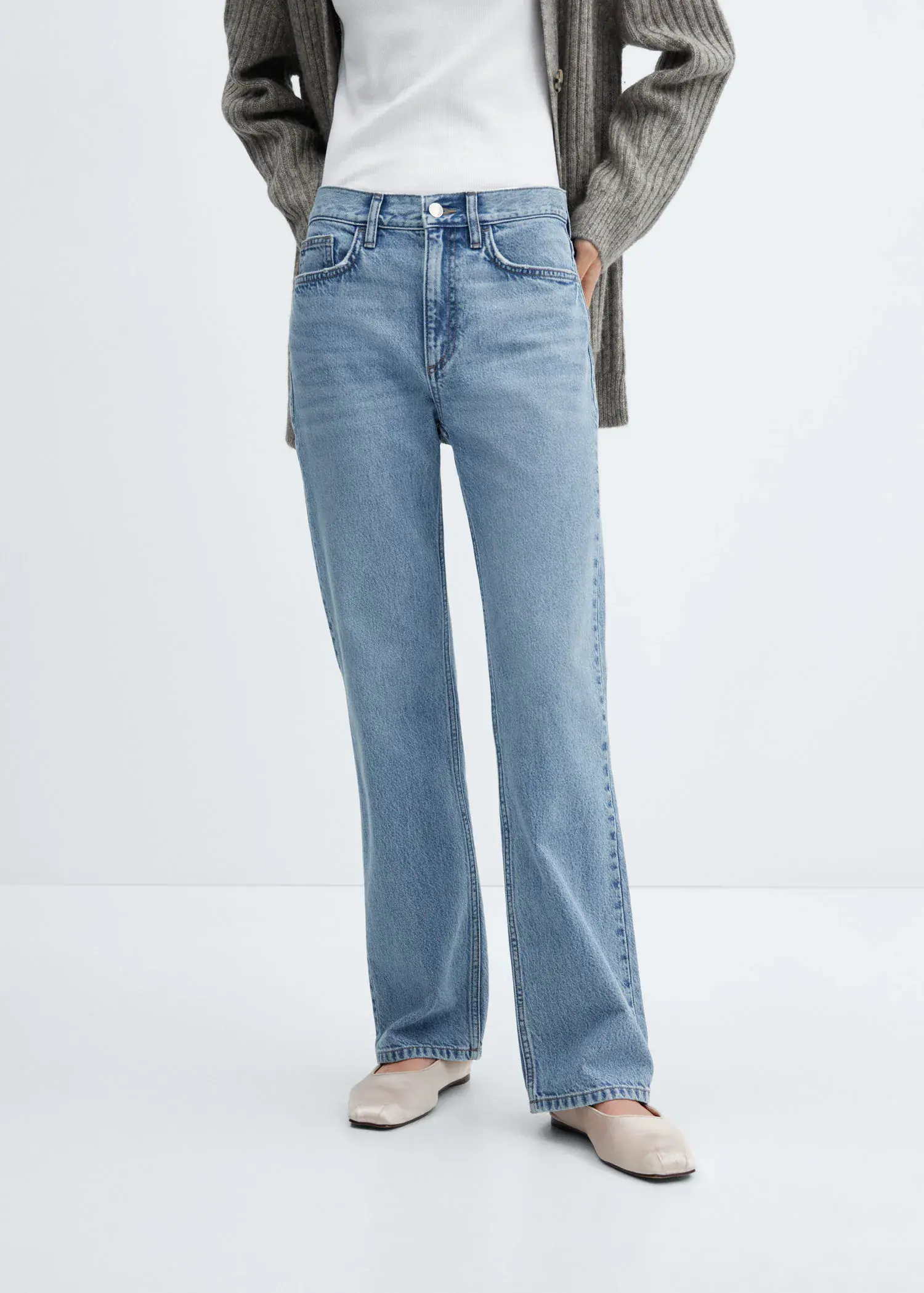 Mango Gerade Jeans mit mittlerem Bund. 2