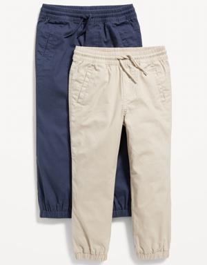 Old Navy Functional-Drawstring Canvas Jogger Pants 2-Pack for Toddler Boys beige