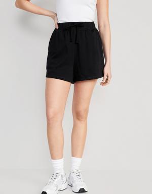 Extra High-Waisted Vintage French Terry Sweat Shorts for Women -- 3-inch inseam black