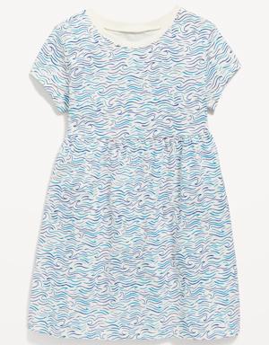 Short-Sleeve Fit & Flare Dress for Toddler Girls blue