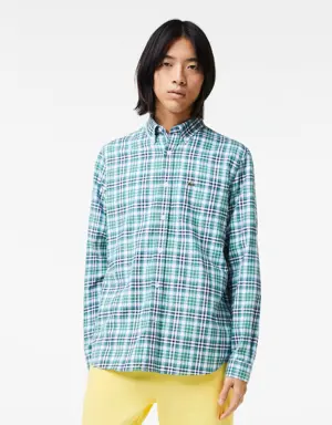 Camisa de hombre Lacoste en algodón ecológico de cuadros