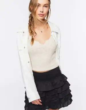 Forever 21 Tiered Ruffle Mini Skirt Black