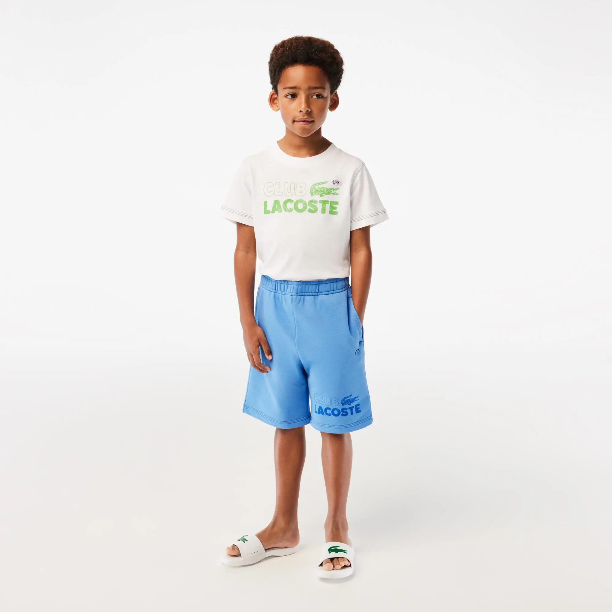 Lacoste Pantalón corto de niño en felpa de algodón ecológico. 1