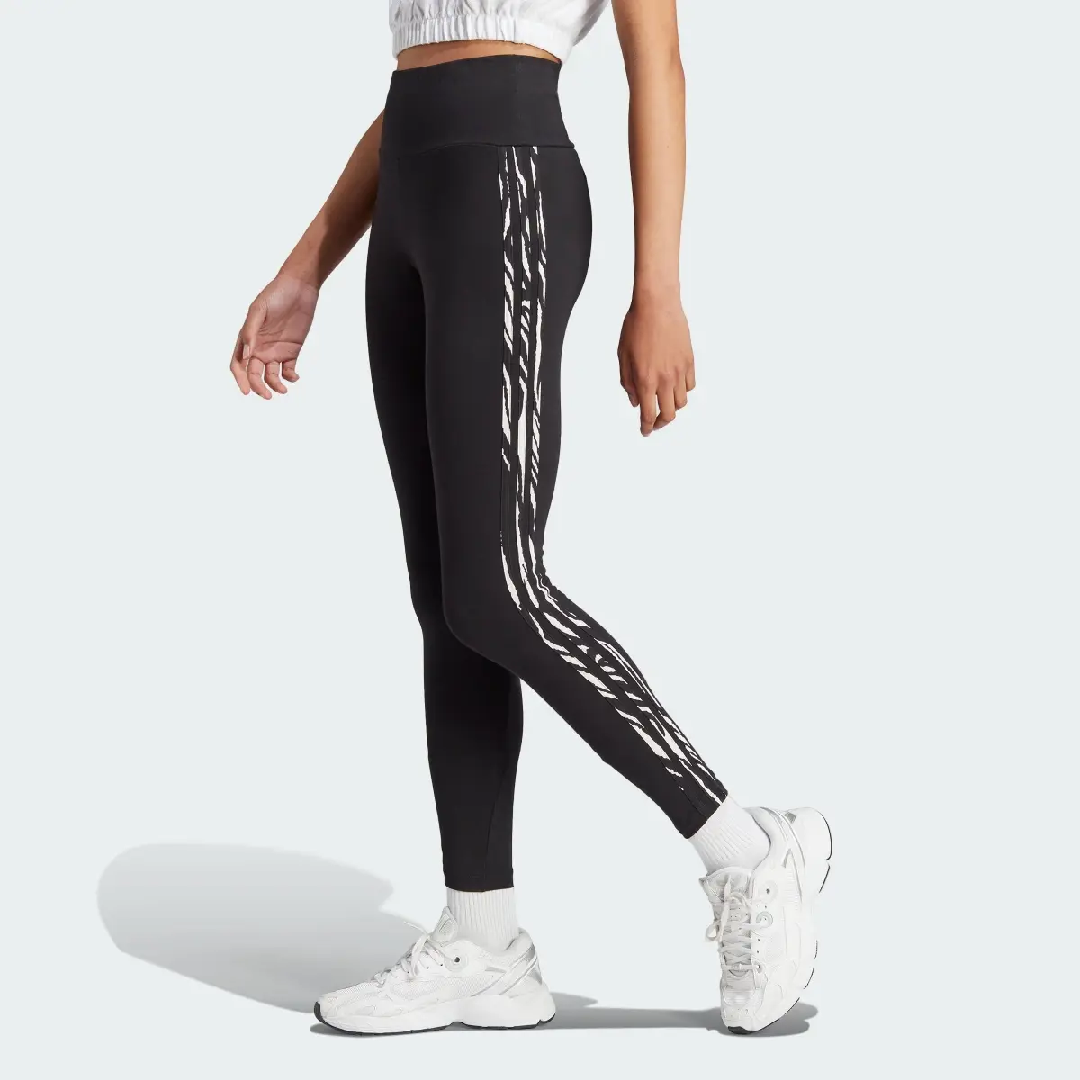 Adidas 3-Stripes Zebra Animal Infill Tights. 1