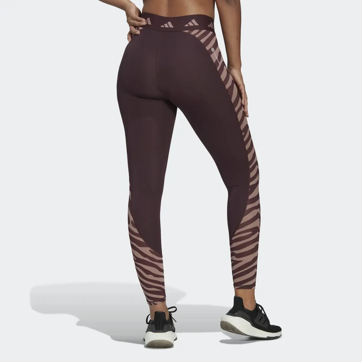 Adidas Hyperglam Techfit High-Waisted 7/8 Zebra Leggings. 2