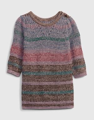 Baby Shaker-Stitch Sweater Dress multi
