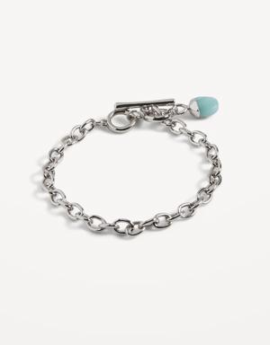 Silver-Toned Chain-Link Bracelet for Women silver