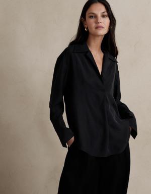 Aurora Mulberry Silk Shirt black