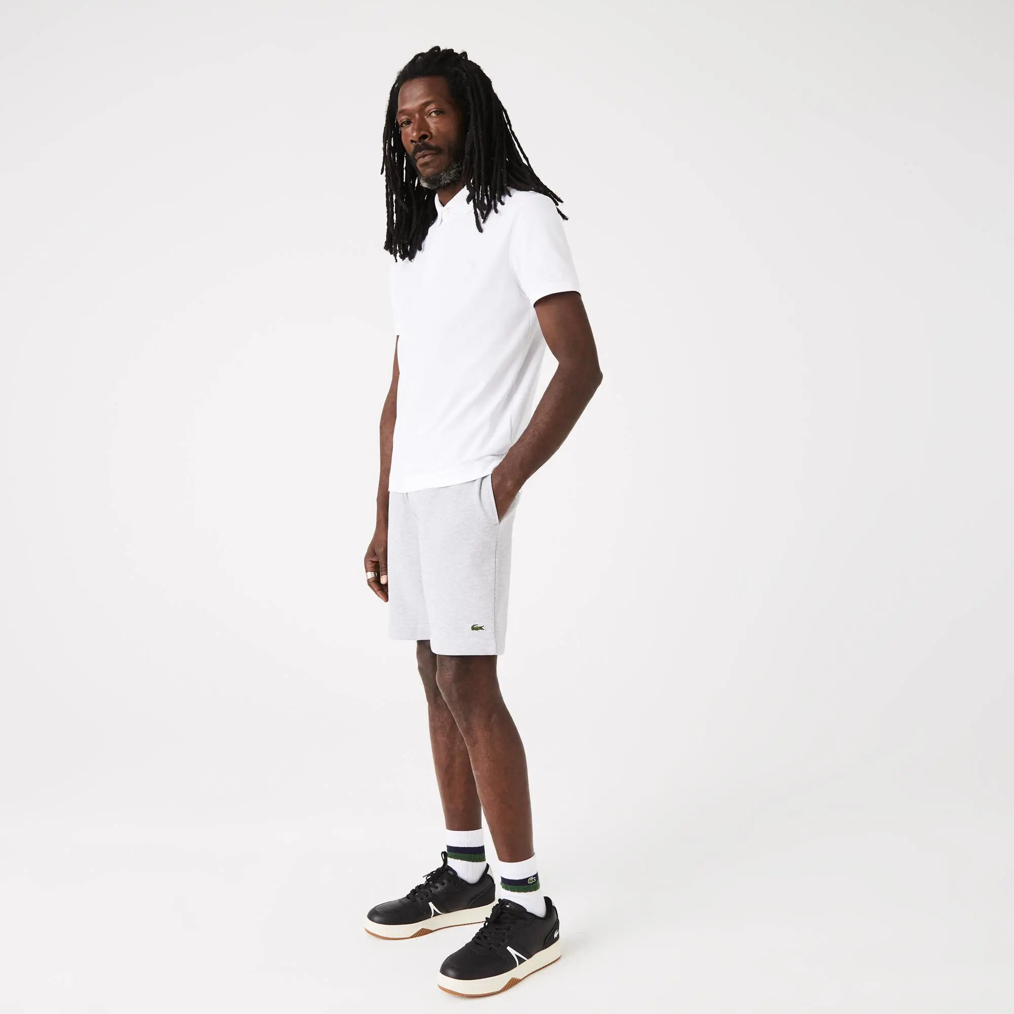 Lacoste Men's Organic Brushed Cotton Fleece Shorts. 1 Lacoste Men's Organic Brushed Cotton Fleece Shorts. 1