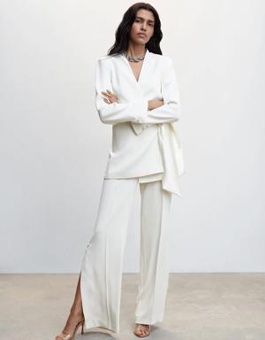 Palazzo trousers with openings