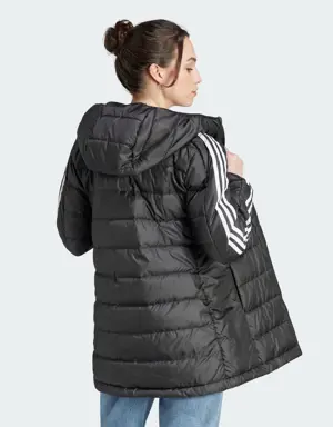 Adidas Parka à capuche légère duvet Essentials 3 bandes. 3 Adidas Parka à capuche légère duvet Essentials 3 bandes. 3