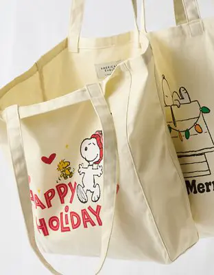 American Eagle Snoopy Holiday Tote. 2