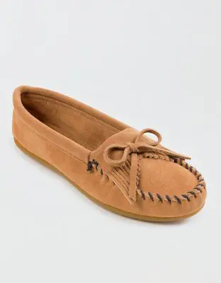 American Eagle Minnetonka Women's Kilty Hardsole Moccasin. 1