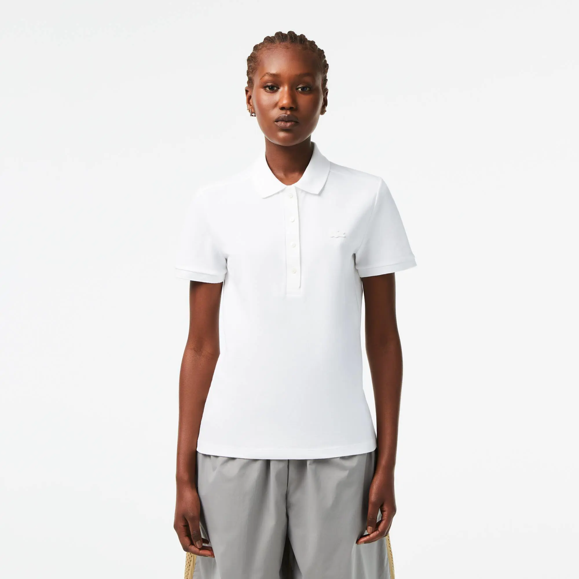 Lacoste Polo piqué de algodão stretch Lacoste para senhora. 1