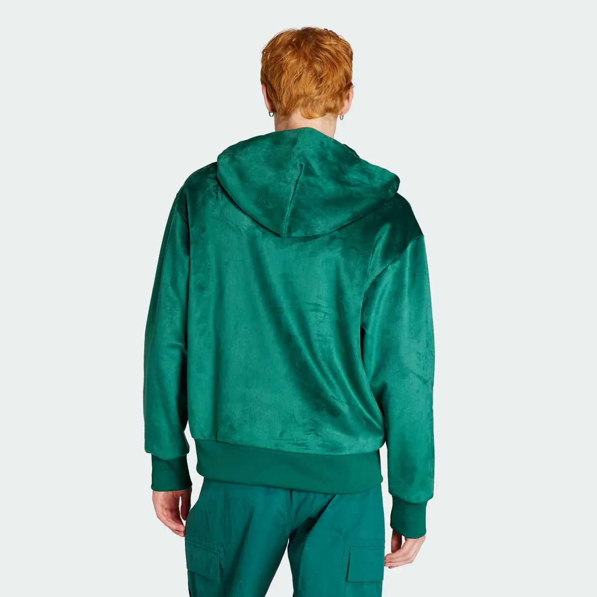 Adidas Premium Essentials+ Velour Full Zip Hoodie. 3