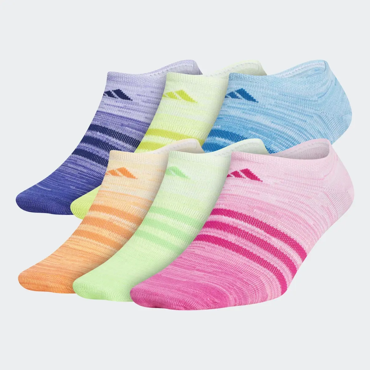 Adidas Superlite Multi Space-Dye No-Show Socks 6 Pairs. 2