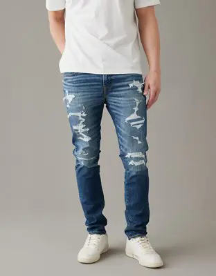 American Eagle AirFlex+ Ultrasoft Patched Skinny Jean. 1