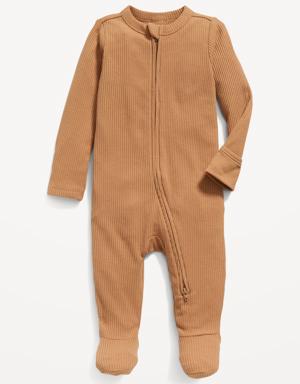 Unisex 2-Way-Zip Sleep & Play Footed One-Piece for Baby yellow