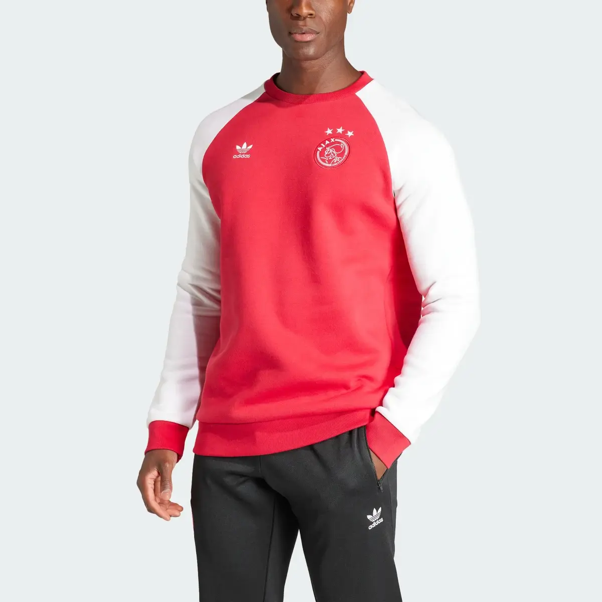 Adidas Ajax Amsterdam Essentials Trefoil Crew Sweatshirt. 1