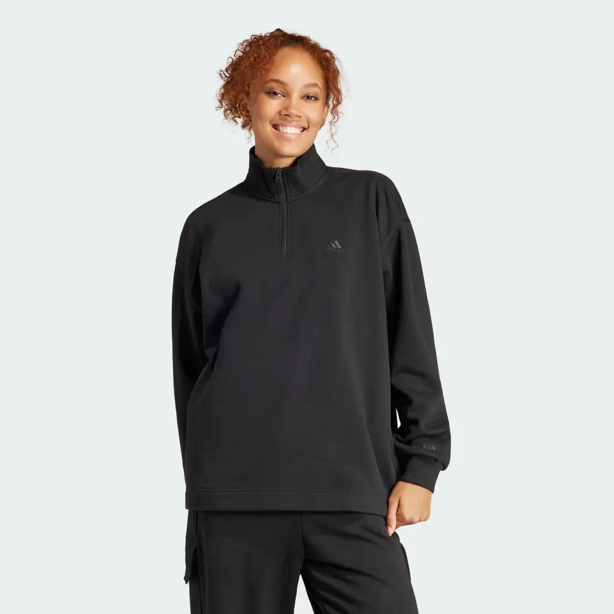 Adidas ALL SZN Fleece Quarter-Zip Sweatshirt. 2