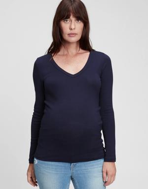 Maternity Modern V-Neck T-Shirt blue