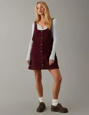 American Eagle Corduroy Pinafore Dress. 1