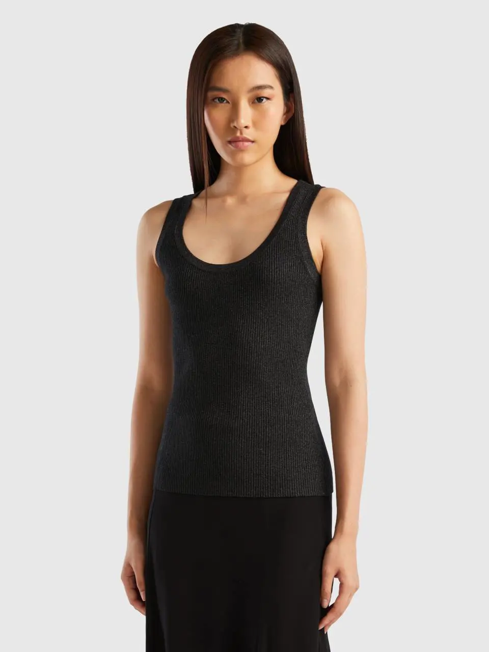 Benetton ribbed tank top with lurex. 1