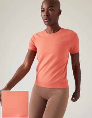 Athleta In Motion Seamless Tee orange