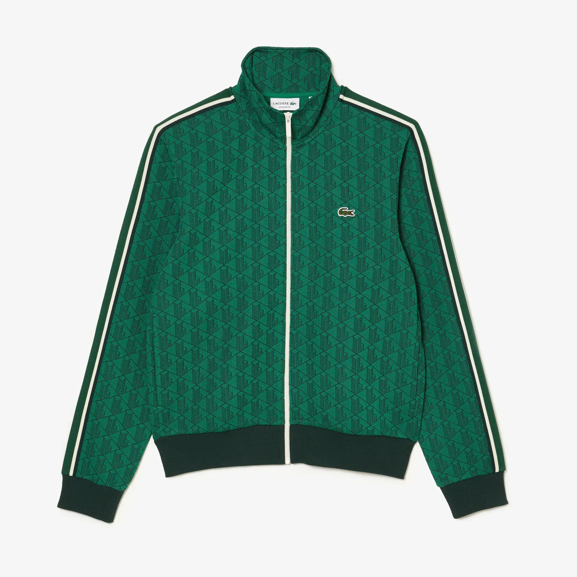 Lacoste Men's Paris Monogram Zip-Up Sweatshirt. 2