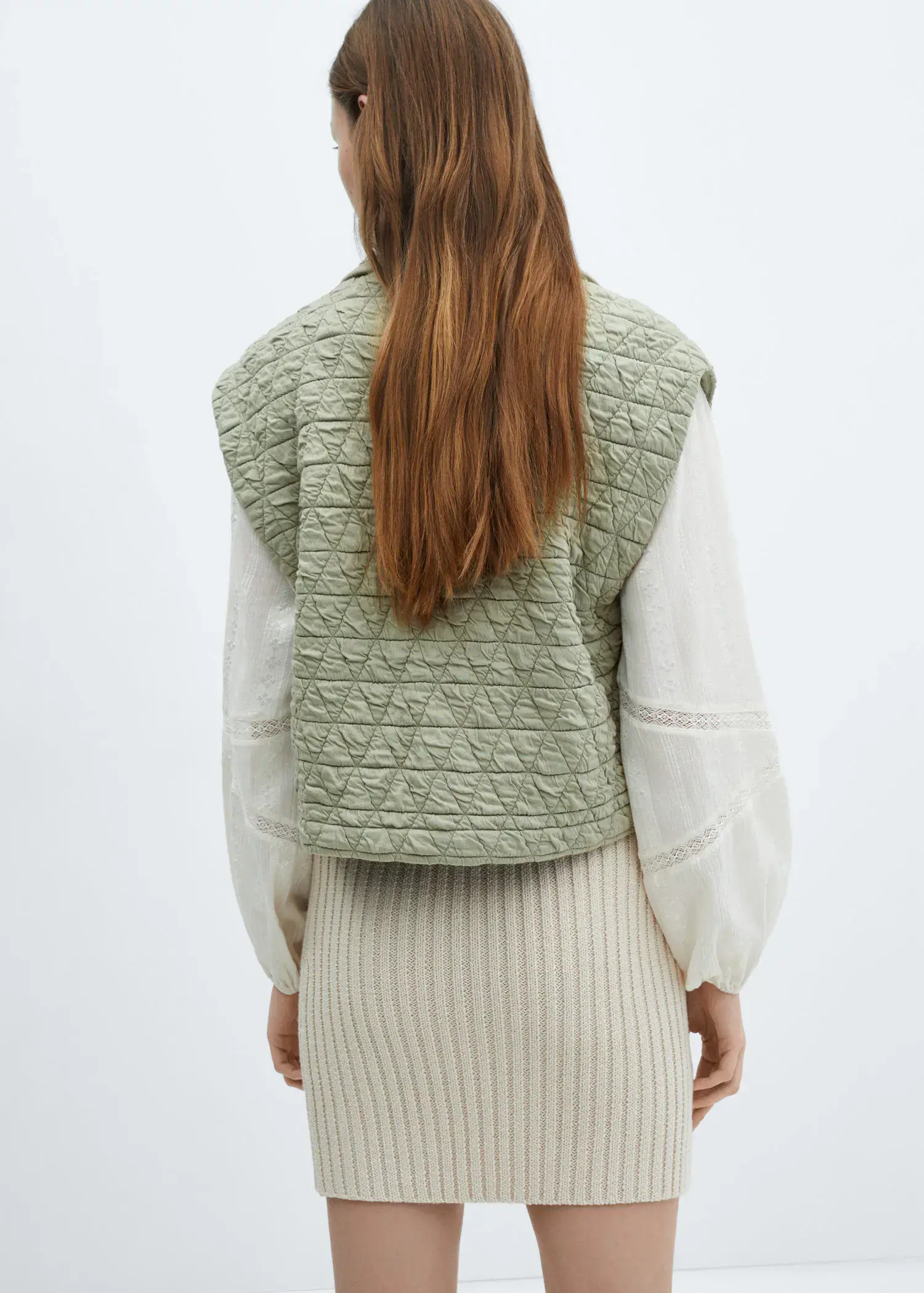 Mango Quilted gilet with buttons. 3