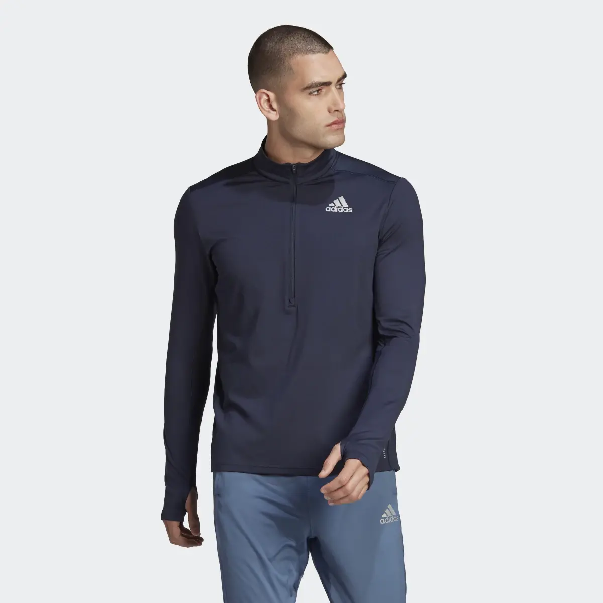 Adidas Own The Run 1/2 Zip Long Sleeve Tee. 2