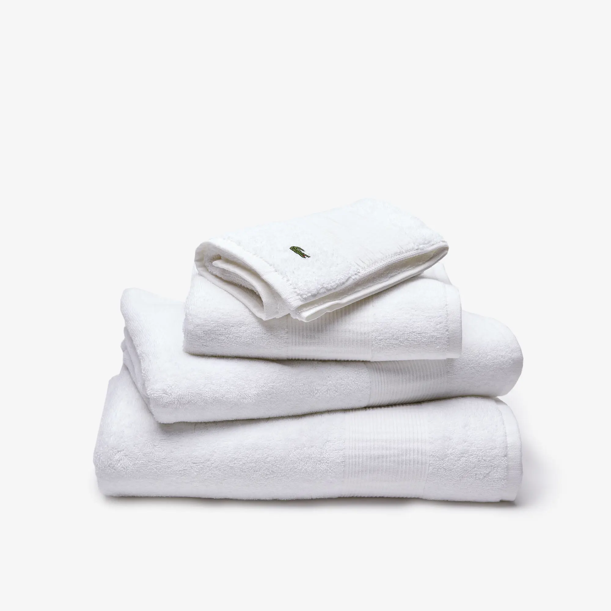 Lacoste Pleated Details Cotton L Lecroco Towel. 1