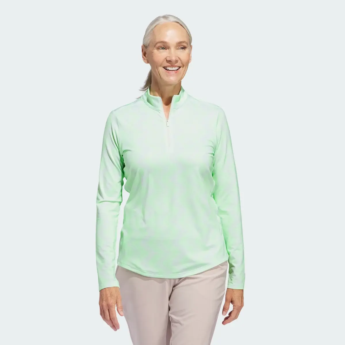 Adidas Women's Ultimate365 Printed Quarter-Zip Mock. 2