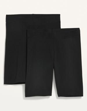High-Waisted Biker Shorts 2-Pack for Women -- 8-inch inseam black