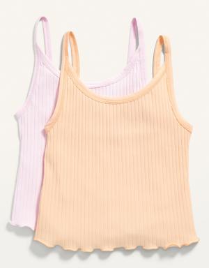 Old Navy Fitted Cropped Rib-Knit Cami Top 2-Pack for Women orange