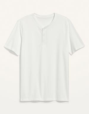 Soft-Washed Short-Sleeve Henley T-Shirt white