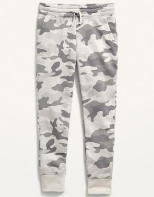 Printed Vintage Street Joggers for Girls gray
