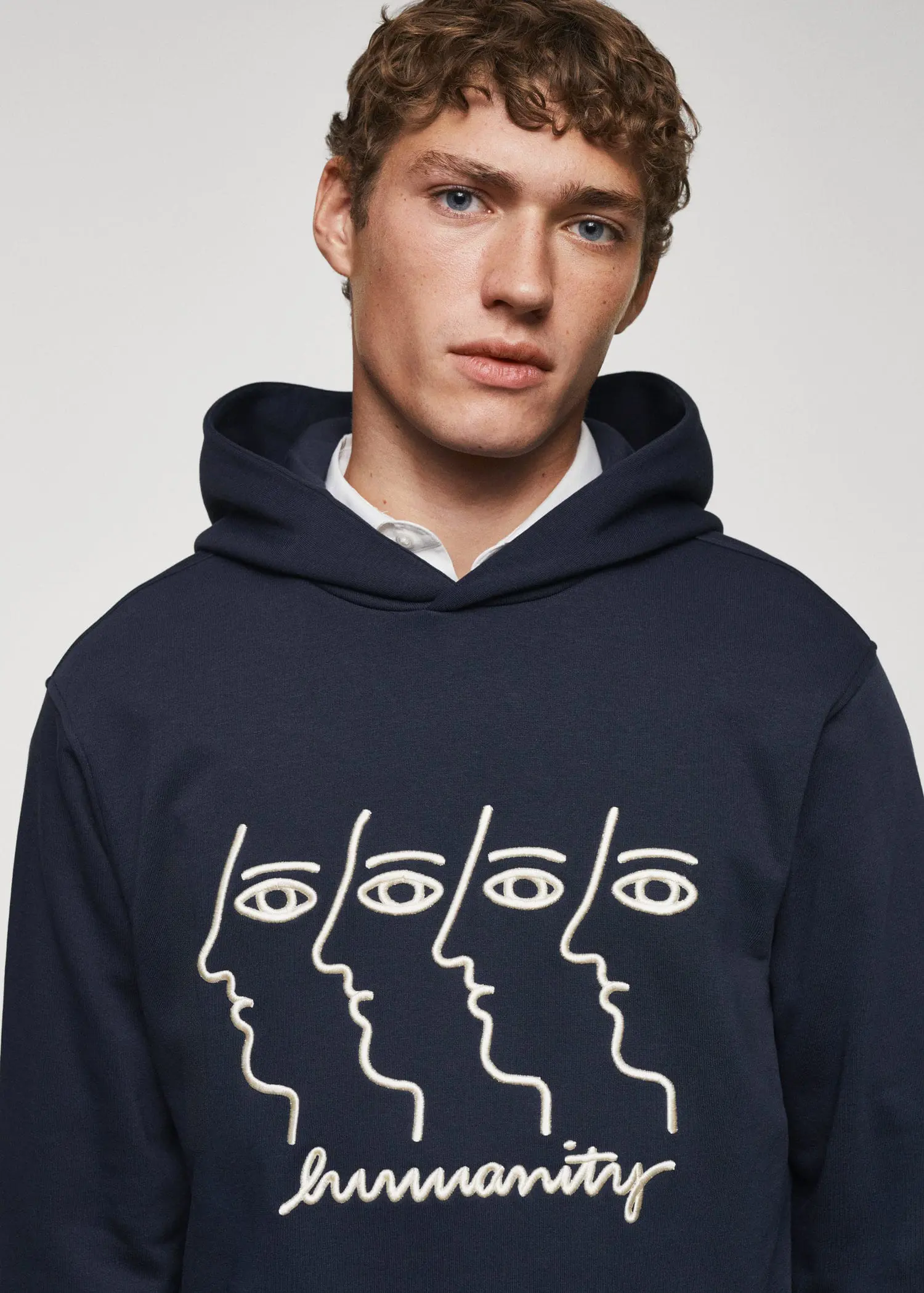 Mango Embroidered hoodie. 1