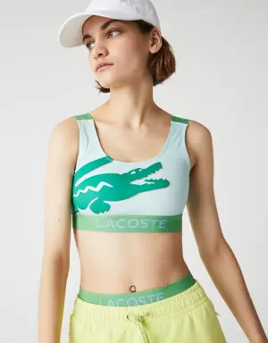 Top de bikini con estampado de cocodrilo para mujer
