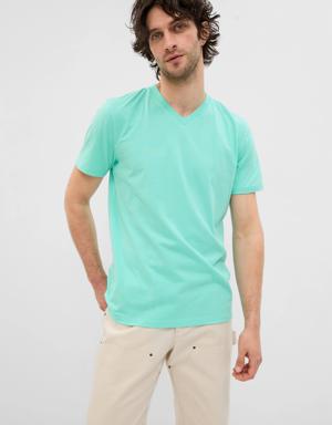 Gap Standard V-Neck T-Shirt blue