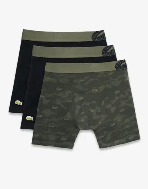Lacoste Men’s Camouflage Print Boxer Brief 3-Pack