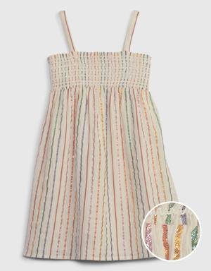 Toddler Shiny Smocked Dress multi