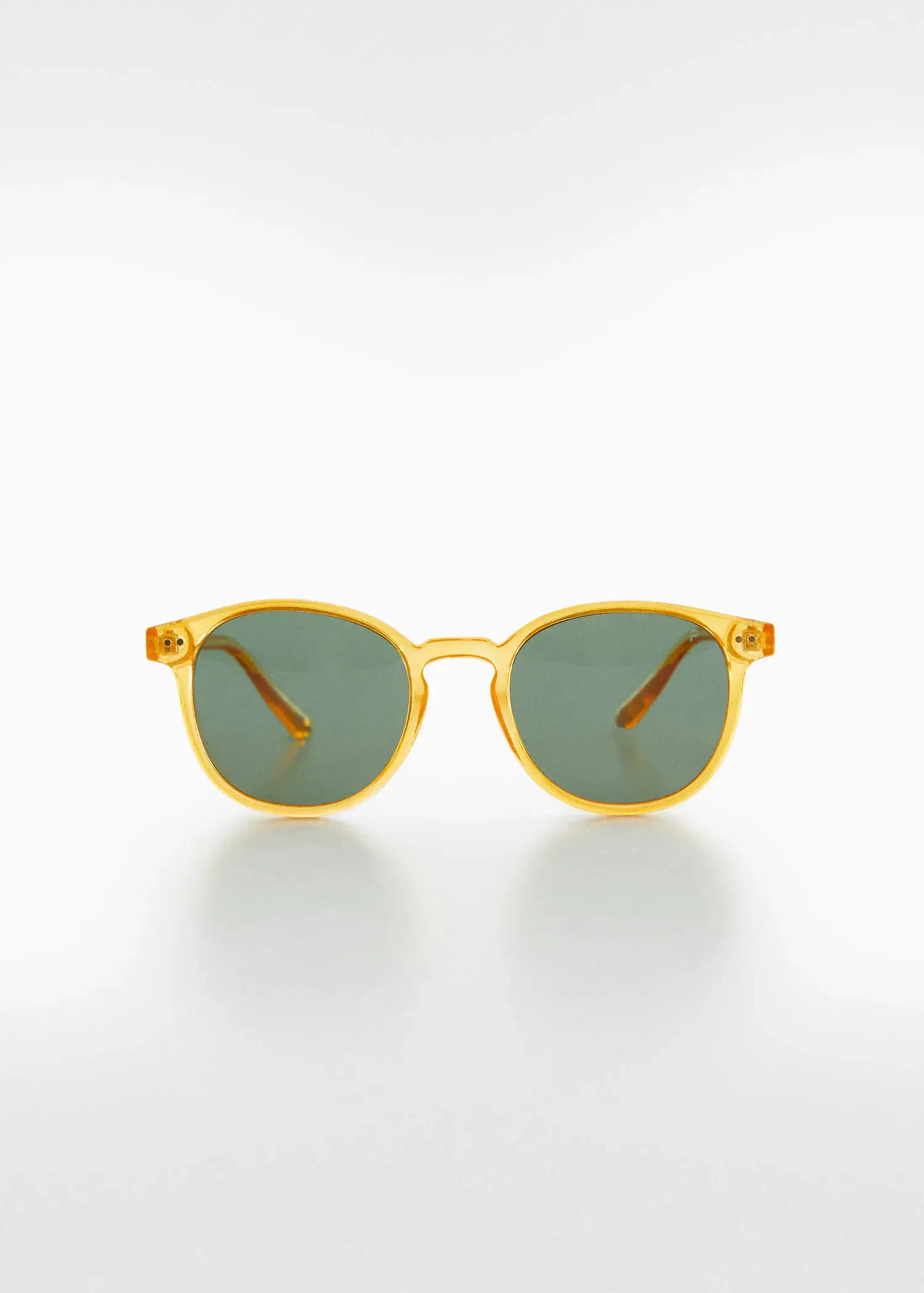 Mango Polarised sunglasses. a pair of sunglasses with green tinted lenses. 