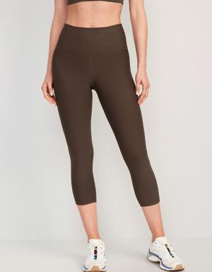 Old Navy High-Waisted PowerSoft Crop Leggings for Women brown