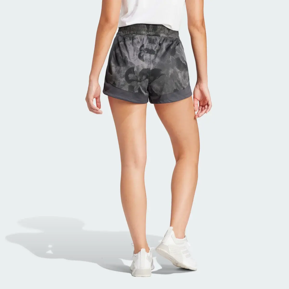 Adidas Pacer Essentials AOP Flower Tie-Dye Knit Shorts. 2