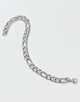 American Eagle West Coast Jewelry Stainless Steel 8mm Figaro Chain Bracelet. 2